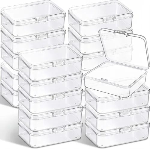 Vista 37 de 6 piezas de mini contenedores de almacenamiento de cuentas de plástico transparente para recolectar artículos pequeños, cuentas, joyas, tarjetas