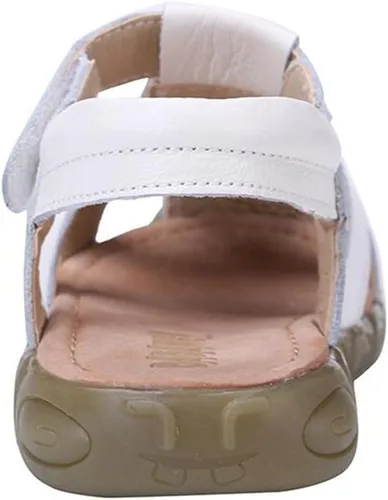 Vista 5 de DADAWEN - Sandalias deportivas de cuero para niños y niñas, puntera cerrada, para exteriores (para bebés, niños pequeños y grandes)