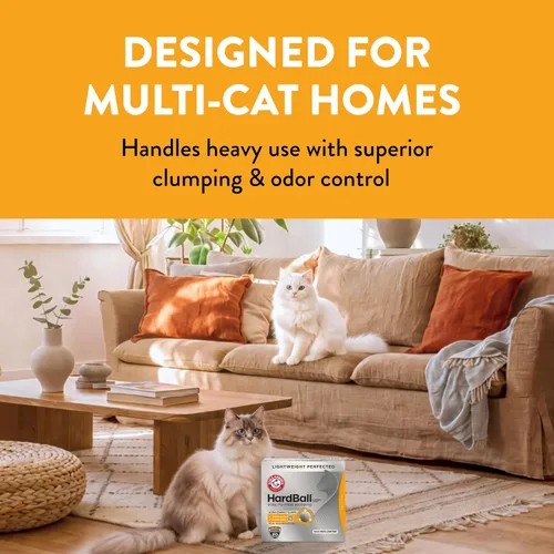 Vista 7 de ARM & HAMMER Hardball Arena Ligera de Platino Multi-Gato Aglomerante para Gatos Control de Olores, Fácil Recogida Sin Desorden, Aroma Flor