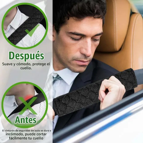 Vista 5 de Paquete de 5 fundas suaves para cinturón de seguridad de automóvil, cómodas almohadillas para cinturón de seguridad de automóvil, protección de Negro