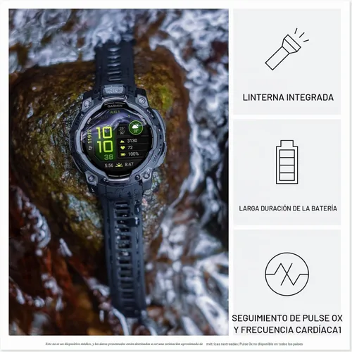 Vista 5 de PlayBetter Garmin Instinct 3 45mm (Negro) Paquete de Smartwatch GPS Resistente para Exteriores AMOLED - Bisel Reforzado con Metal, Linterna
