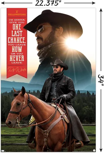 Vista 3 de Yellowstone - Póster de pared, 34 pulgadas de largo x 22.4 pulgadas de ancho, versión sin marco