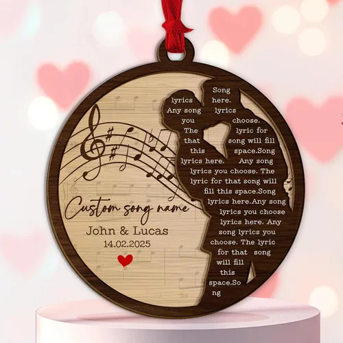 Vista 24 de Adorno personalizado para el primer aniversario, recuerdo romántico de corazón de cerámica con nombres y año, regalo para parejas, decoración única