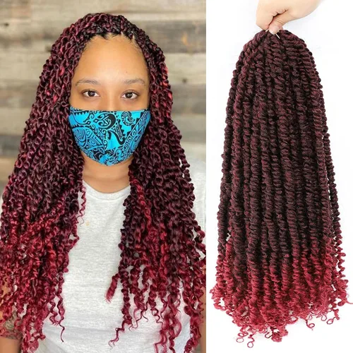 Vista 26 de Fulcrum Pelo de ganchillo Passion Twist de 8 pulgadas, 9 paquetes de cabello pretrenzado y prerrizado para mujeres negras (8 pulgadas