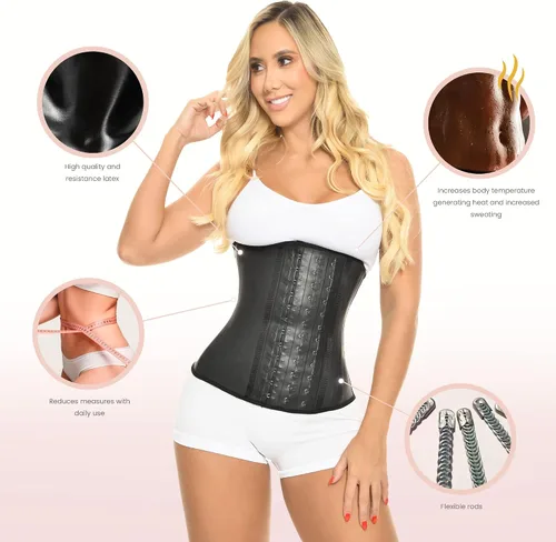 Vista 3 de BELLA MICHELL - Entrenador colombiano de cintura alta para mujer, faja moldeadora para control de abdomen, faja de cintura y moldeador de cuerpo