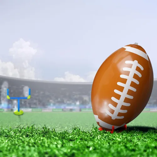 Vista 4 de Zhanmai Inflatable Jumbo Football Set Inflatable Football Goal Post with Beach Ball Target Goal Post Ball or Outdoor Sport Summer Beach Pool Party