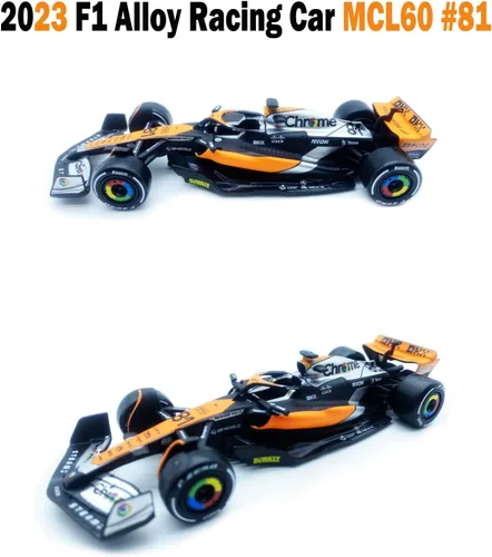 Vista 2 de HTLNUZD Bburago 1:43 2023 GP británico F1MCL60#81 Coche de carreras de aleación de Oscar 1/43 MCL60#81 Fórmula Uno Die Cast para adultos Colección