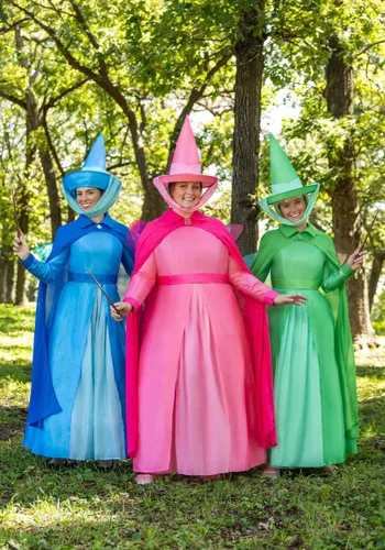 Vista 4 de Disfraz de Fauna para Mujer de La Bella Durmiente de Disney Multicolor