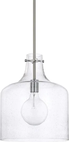 Vista 10 de HomePlace Lighting 325712MB Crawford - Lámpara colgante con tarro de vidrio transparente industrial/urbano, 1 luz de 100 vatios, 15 pulgadas de alto