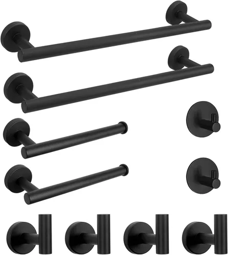 Vista 11 de NearMoon Juego de accesorios de baño SUS 304 de acero inoxidable grueso, incluye toallero de 16 pulgadas, soporte para papel higiénico, ganchos Oro