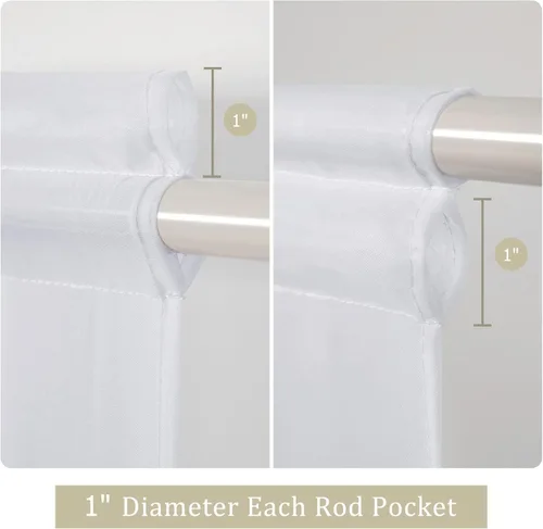 Vista 62 de MIULEE Cortinas Transparentes Laterales para Puerta Francesa con Filtrado de Luz, Tratamiento de Ventana, 2 Paneles de 25 x 40 Pulgadas con Beige