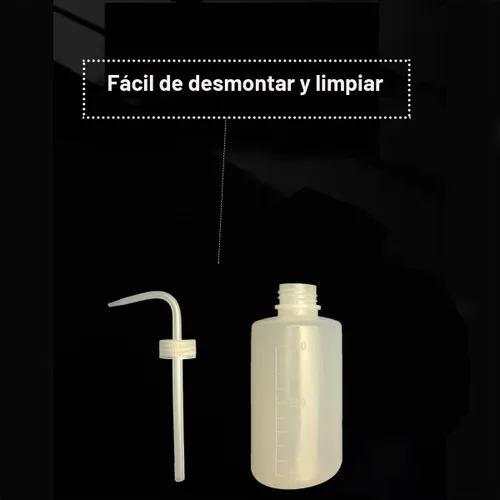 Vista 5 de 2 botellas de plástico de lavado de seguridad de 250 ml 8.5 oz, color negro