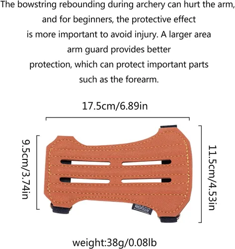 Vista 5 de Protector de brazo de tiro con arco - Protector de antebrazo transpirable y duradero con correas ajustables para tiro con arco, caza y deportes al
