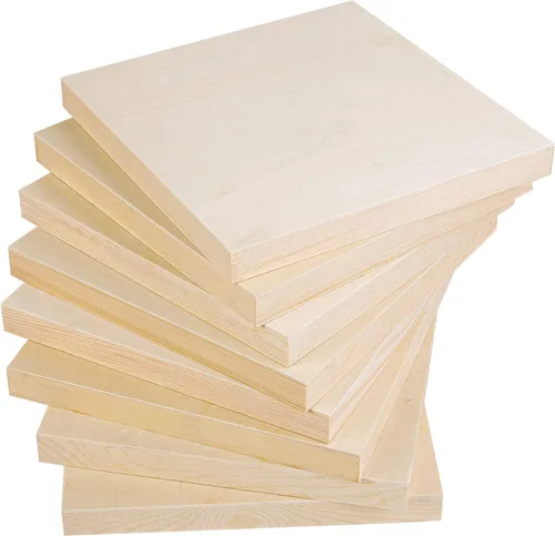 Vista 6 de ADXCO Paquete de 8 Paneles de Madera de 8 x 8 Pulgadas Lienzo de Madera Sin Terminar Tableros de Panel de Madera para Pintar, Verter, Uso Artístico