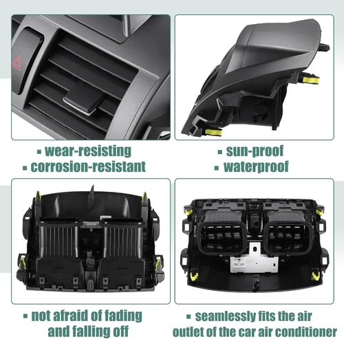 Vista 7 de uxcell Panel de salida de ventilación de aire de CA con reloj para Toyota Corolla 2009-2013 Panel de salida de conducto de aire de salida