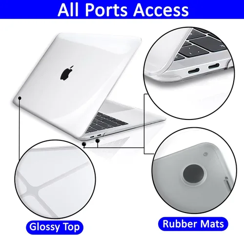 Vista 6 de GVTECH Funda para MacBook Air de 13 pulgadas (2010-2017) A1369 A1466 carcasa rígida de plástico, carcasa negra