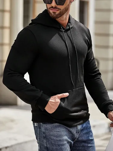 Vista 3 de GORGLITTER Sudadera con capucha y bolsillo de canguro con capucha y estampado floral para hombre