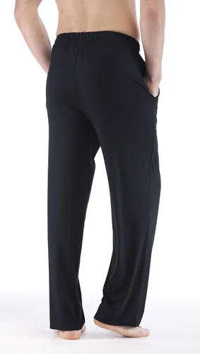 Vista 5 de GYS - Pantalones para dormir de bambú para hombre Negro