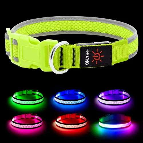 Vista 12 de YFbrite - Collar para perro con luz, collar de perro LED recargable por USB, luces súper brillantes para caminar por la noche, collar de perro