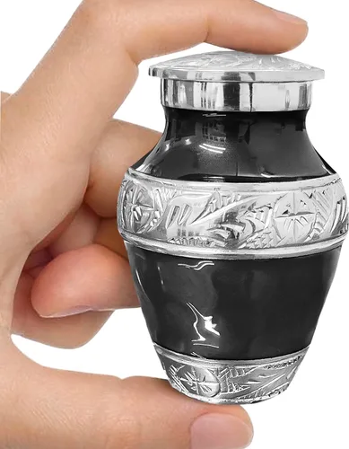 Vista 8 de Forever After - Urna de cremación negra para cenizas humanas, urna decorativa grande para hombres y mujeres adultos, urnas de entierro para cenizas