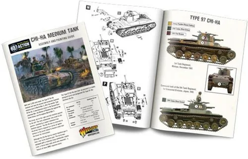 Vista 7 de Bolt Action Tipo 97 Chi-Ha Tanque Medio Japonés 1:56 WWII Guerra Mundial Kit de Modelo de Plástico