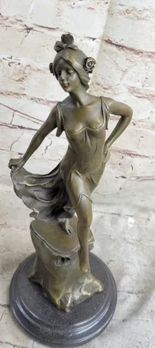 Vista 7 de EUROPEAN BRONZE Coleccionista detallado Bailarín coleccionable por Vallet Escultura de bronce Home Deco Brilliance Hot Cast Hecho a mano Art Noveau
