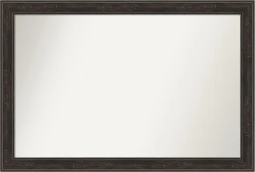 Vista 103 de Amanti Art Espejo de baño marrón para sobre el fregadero, 24 x 24 pulgadas, espejo de tocador cuadrado marrón Caleb, marco de madera rústica