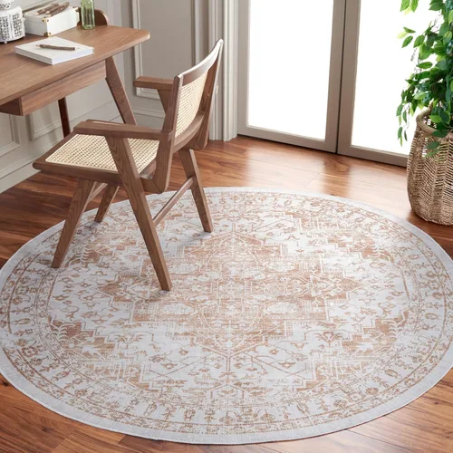 Vista 12 de SAFAVIEH Alfombra lavable Arizona Collection – 5 x 8 pies, ovalada, beige y dorado, antideslizante y fácil de limpiar, ideal para sala de estar