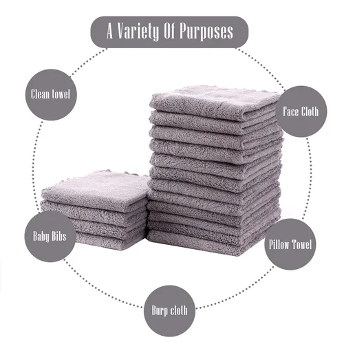 Vista 7 de Cute Castle Toallas ultrasuaves para bebé, paquete de 16 unidades, 9 x 9 pulgadas, suaves con la piel sensible para cara y cuerpo, felpa, ropa