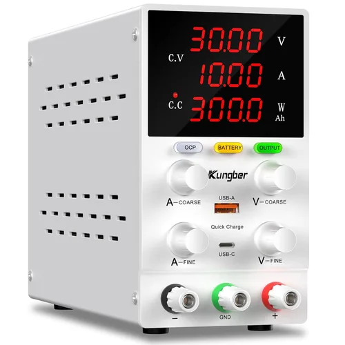 Vista 9 de Fuente de alimentación de CC variable, fuente de alimentación de banco de CC regulada de conmutación ajustable de 30 V 10 A con modo de carga