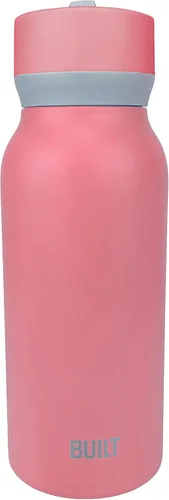 Vista 7 de Built Botella en cascada de 32oz con tapa de pajita de boca ancha y filtro rosa
