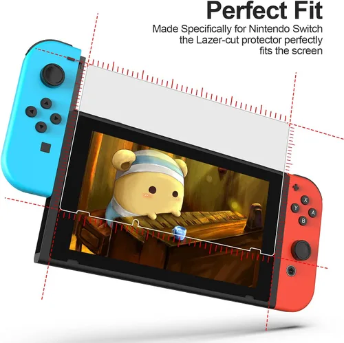 Vista 3 de daydayup Paquete de 3 Protector de pantalla de vidrio templado compatible con Nintendo Switch - Protector de pantalla transparente HD antiarañazos
