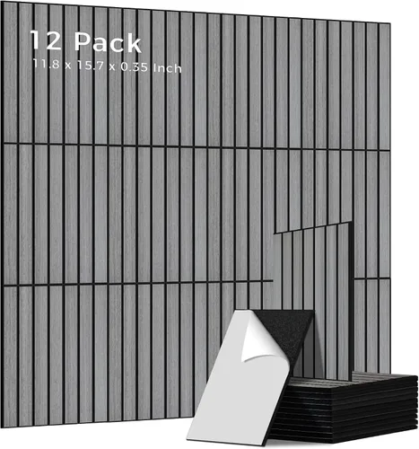 Vista 21 de Paquete de 4 paneles acústicos absorbentes de sonido, 47.2"x23.6" (47.2 x 23.6 pulgadas) paneles de amortiguación de sonido, paneles decorativos