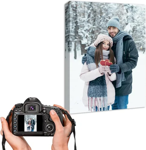 Vista 34 de YYYYHPP Impresiones en lienzo con tus fotos, arte de pared personalizado de foto a lienzo, impresión en lienzo para boda, familia, bebé, mascotas
