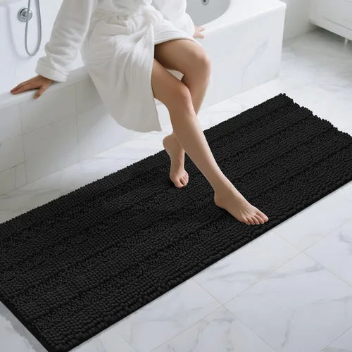 Vista 125 de Yimobra Tapetes de baño lavables, de chenilla súper suave y absorbente, para suelo y alfombra, de secado rápido, antideslizante, para bañera y Beige