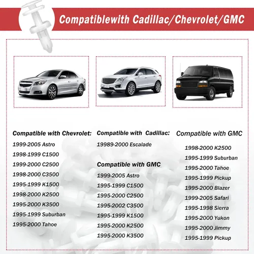 Vista 3 de 20 clips de retención para panel de puerta de automóvil compatibles con GM Chevy GMC 15960325