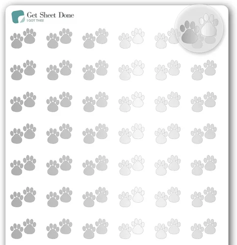 Vista 16 de Paw - Calcomanías para planificador de mascotas, 54 láminas doradas (1/2 pulgadas), recordatorio de medicamentos para el cuidado de perros y gatos
