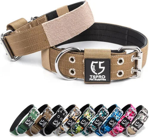 Vista 42 de TSPRO Collar Táctico para Perro de 1.25 Pulgadas de Ancho Collares Gruesos para Perro con Hebilla de Metal de Servicio Pesado, Duradero, Fuerte
