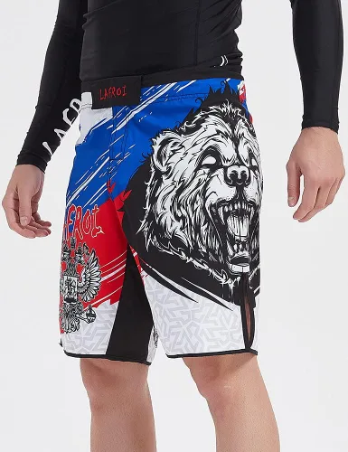 Vista 3 de LAFROI QJK01 - Pantalones cortos de boxeo para hombre con cordón y bolsillo