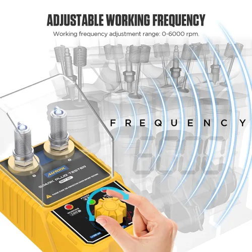 Vista 3 de Probador de Bujías de Coche, Analizador de Encendido de Motor Automotriz 110V con Cubierta Protectora Bujía 0 a 6000rpm con zócalo de Doble Agujero