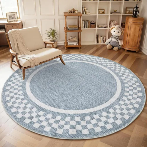 Vista 110 de GarveeHome Alfombra lavable de 5 x 7 pies para sala de estar, alfombra Beige festoneado