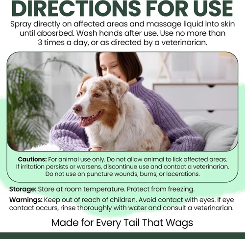 Vista 6 de Aerosol de hidrocortisona para perros – Spray antipicazón para perros de 4 onzas para piel irritada, puntos calientes, picaduras de pulgas, picazón