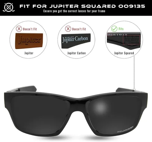 Vista 3 de SOLODAD Lentes de repuesto para gafas de sol Oakley Jupiter Squared OO9135 polarizadas