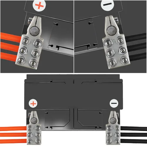 Vista 7 de Conectores de terminal de batería, bloque de distribución de batería de 12 vías, 8AWG hasta 4/0 (XL) AWG calibre positivo y negativo (+/-) (par)