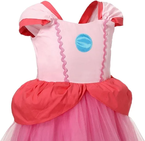 Vista 4 de Dressy Daisy Super Brothers Princess Costume Tulle Dress for Toddler Girls Halloween Birthday Party Fancy Outfits