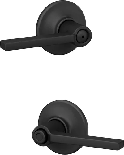 Vista 88 de Schlage F51A LAT 716 Latitude - Manija de puerta con bloqueo de entrada con llave, en acabado de bronce envejecido