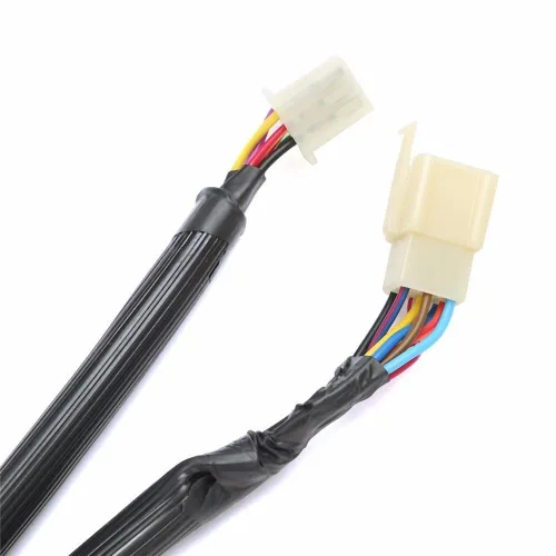 Vista 2 de Cromo 1" 0.984 in motocicleta manillar control interruptores W/arnés de cableado para Harley Cruiser Chopper XL