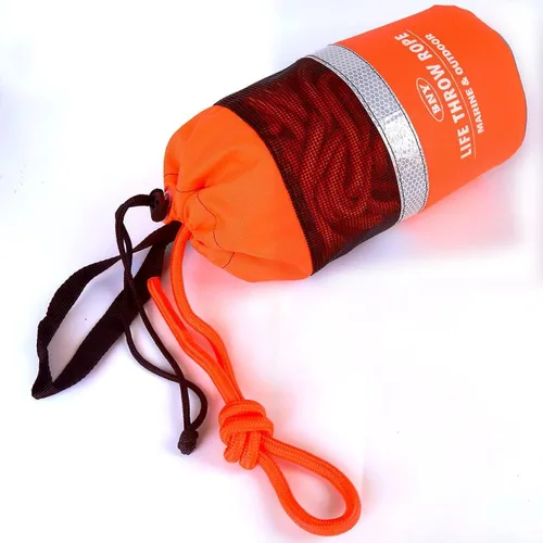 Vista 3 de BNY - Bolsa de tiro para rescate acuático con cuerda flotante reflectante de 98 pies, línea de lanzamiento flotante para kayak, navegación en aguas