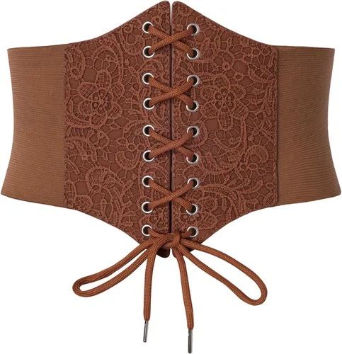 Vista 14 de GRACE KARIN Lace-up Cinch Belt Tied Corset Elastic Waist Belt Negro