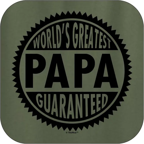Vista 4 de World's Greatest Papa Guaranteed - Sudadera de manga larga con cuello redondo Verde(Military Green)